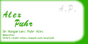 alex puhr business card